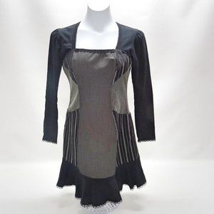 Kollontai Pinstripes & Stripes 3/4 Sleeve Dress